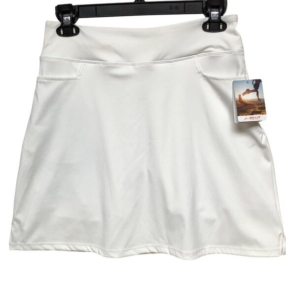 Willit Womens White Athletic Skort With Built-In Shorts- Size M NWT - Picture 1 of 7